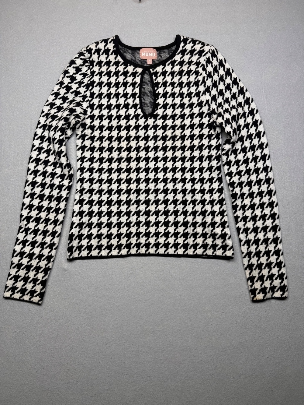 Show Me Your Mumu Tippi Top Medium Black White Houndstooth